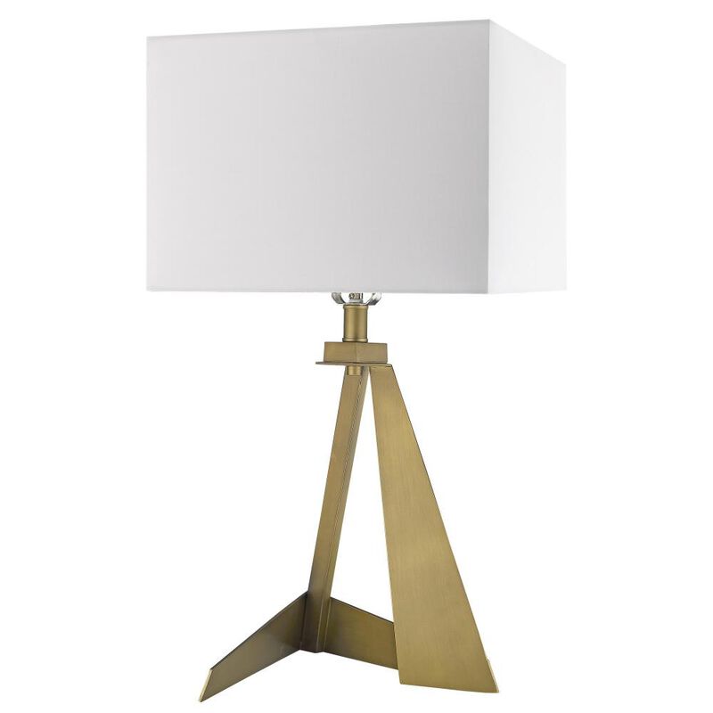 Hivvago 25" Brass Metal Novelty Table Lamp With White Shade