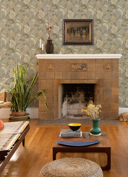 Bohemian Taupe Jacobean Wallpaper (Set of 2)