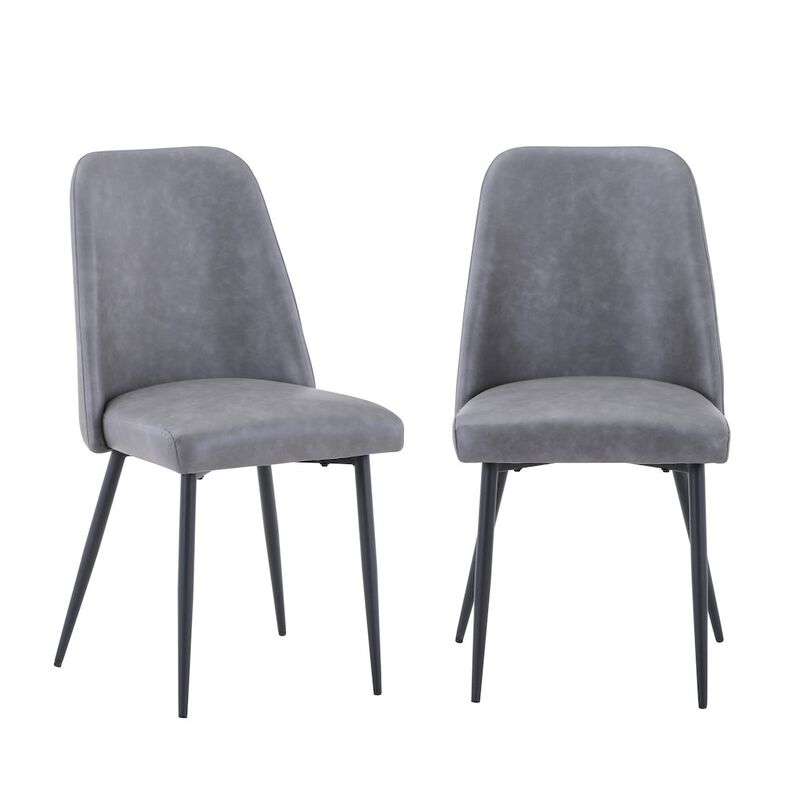 Jofran Maddox Mid-Century Modern Faux Leather Upholstered Dining Chair (Set of 2)