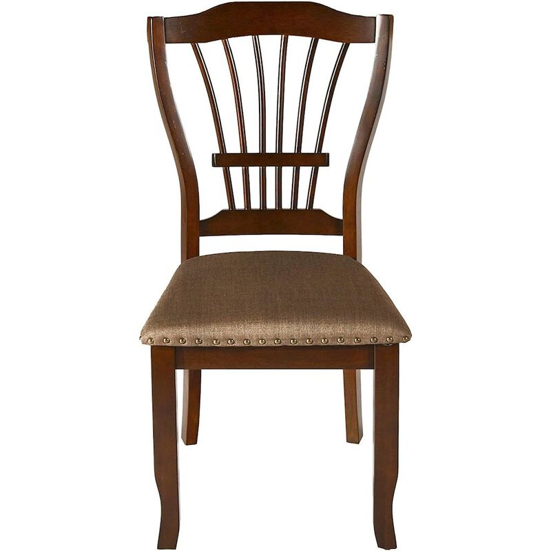 New Classic Furniture Furniture Bixby Solid Wood and Polyester Dining Chairs in Espresso