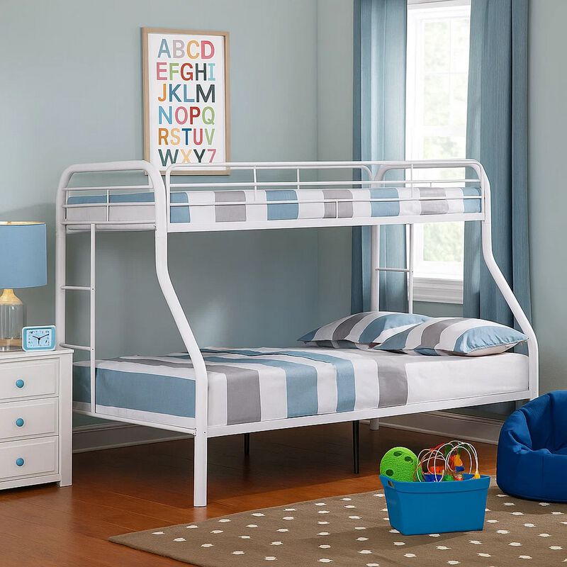 Fegy Bunk Bed with Ladder and Rails, Metal Frame image number 1