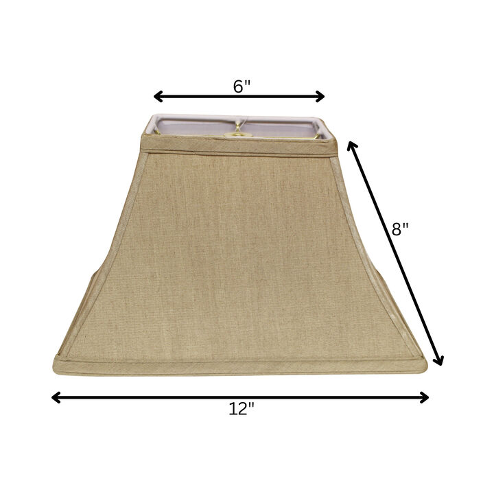Hivvago 12" Pale Brown Rectangle Bell No Slub Lampshade