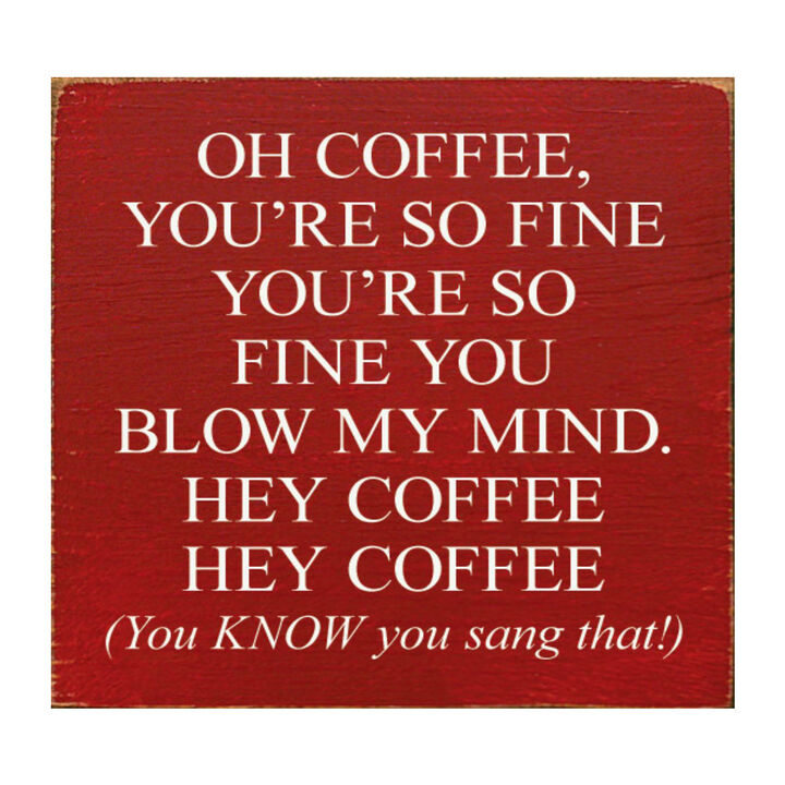 Funny Coffee Quote Wood Sign Wall Decor for Kitchen Coffee Bar