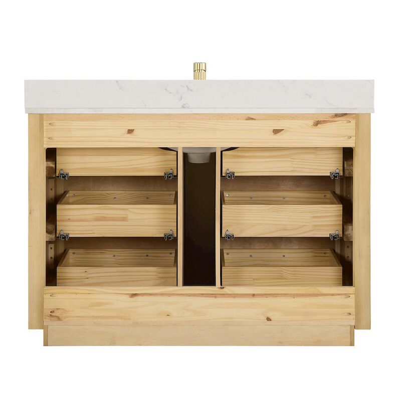 Vinnova Design Porto 48 Free-standing Single Bath Vanity in Aged Dark Brown Oak