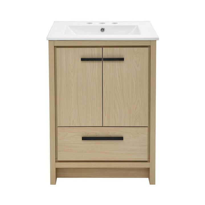 Virage 24 in. Bathroom Vanity with 3-Hole Ceramic Sink Top