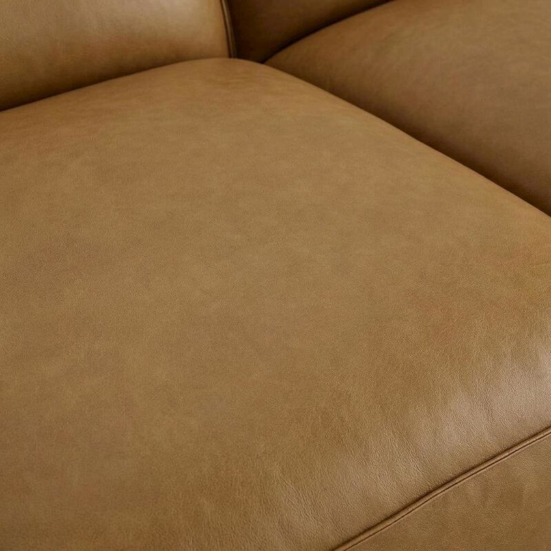 Upholstered Vegan Leather Modular Sectional Sofa with Mid-Century Style, Camel image number 5