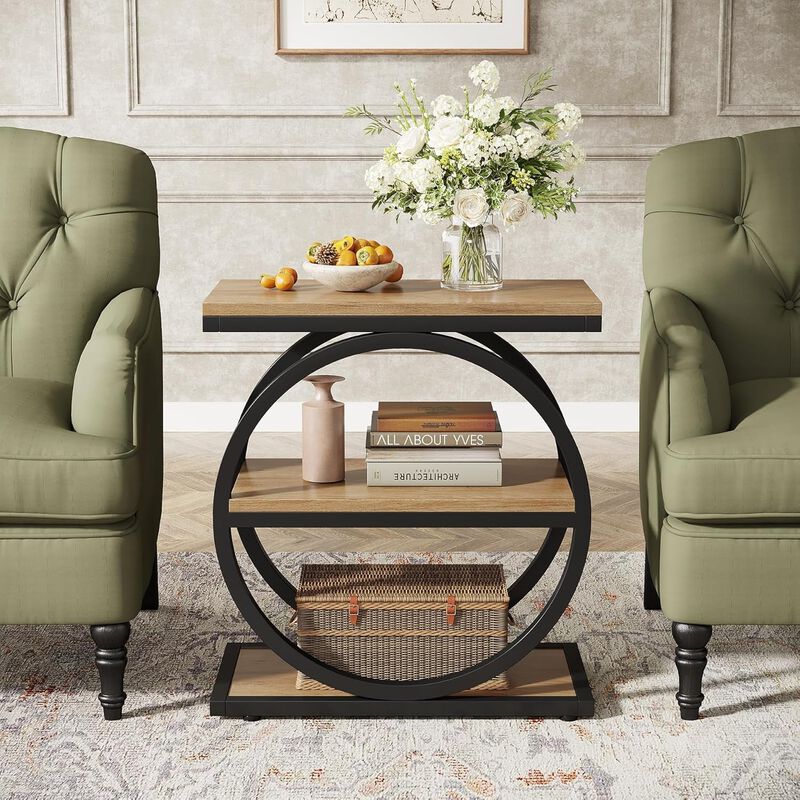3-Tier End Table - Side Table with Metal Frame image number 3