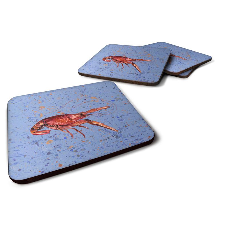 Caroline's Treasures 8458FC Crawfish Foam Coasters (Set of 4), 3.5 H x 3.5 W, Multicolor