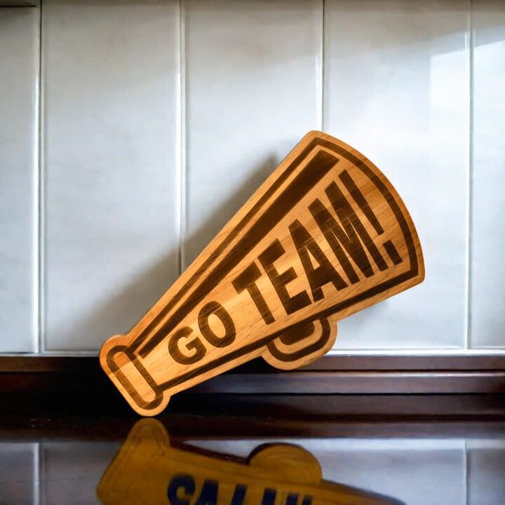 Go Team Megaphone Charcuterie Wood Board - 9.25" x 16"
