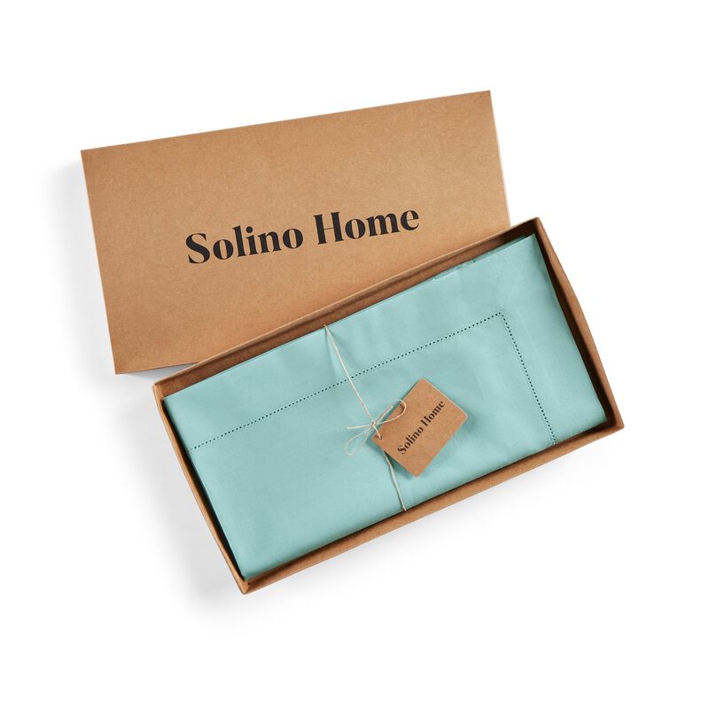 Solino Home Cotton Linen Table Throw - Cotton Linen Hemstitch