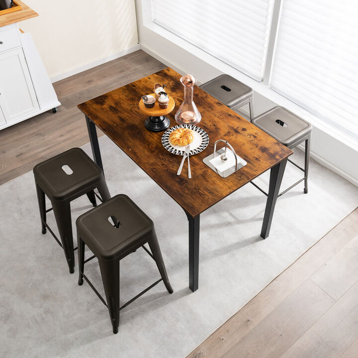 Set of 4 Tolix Style Counter Height Barstool Stackable Chair