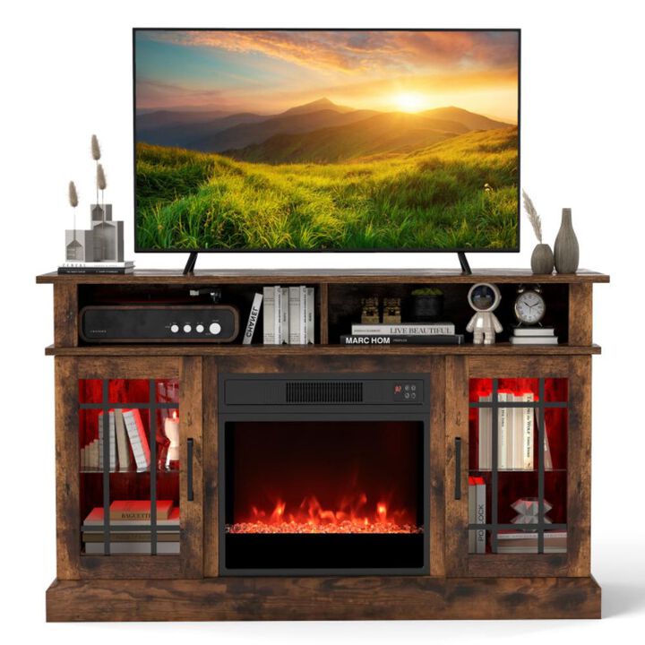 Hivvago TV Stand with Electric Fireplace LED Lights and Remote Controls for TVs Up to 40 Inch