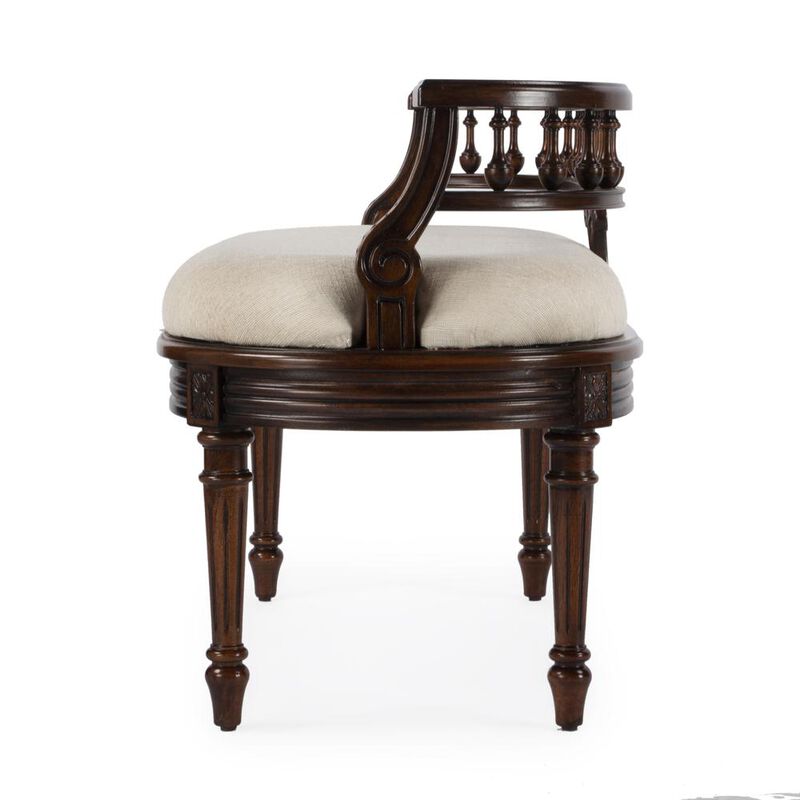 Butler Specialty Hathaway 37" Upholstered Bench, Dark Brown image number 3