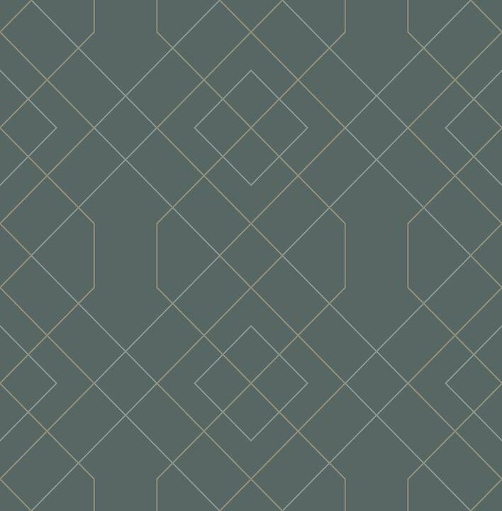 Ballard Teal Geometric Wallpaper