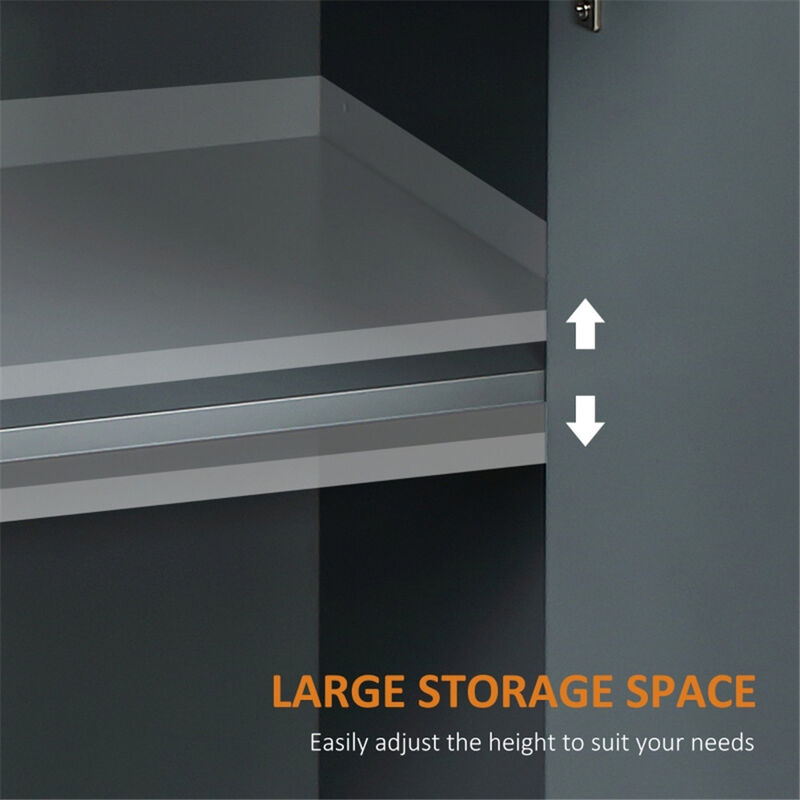 Freestanding Kitchen Cabinet with Doors and Adjustable Shelves image number 6