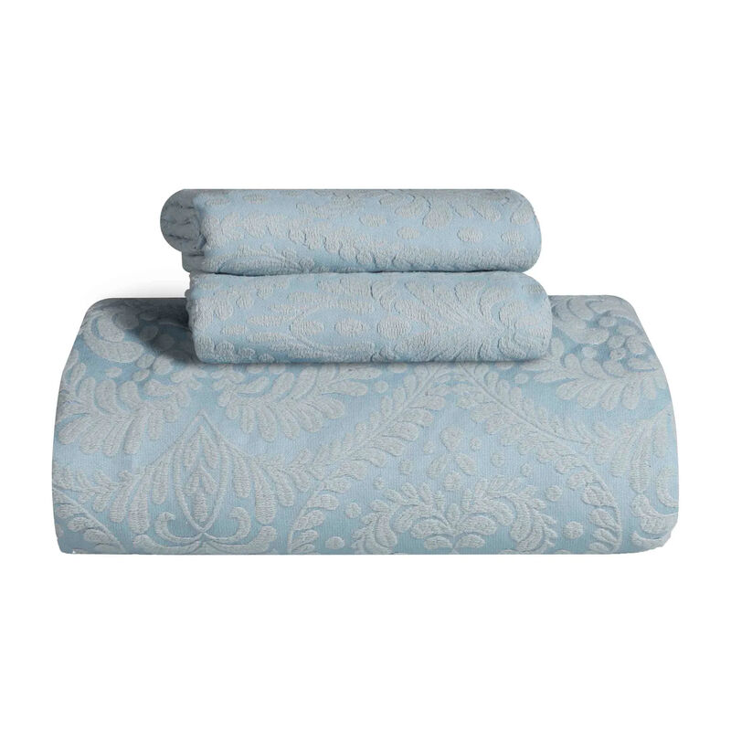 3-Piece Cotton Blend Bedspread Set with Jacquard Floral Design image number 1