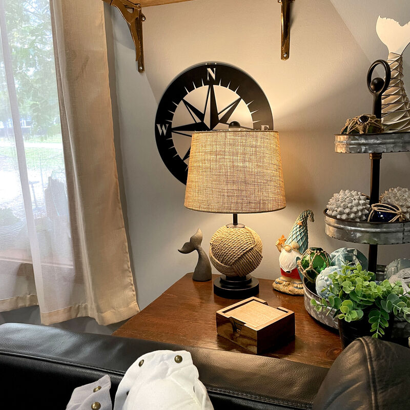 Set Of 2 Nautical Rope Table Lamps 225 Coastal Beach Decor Accent Lighting image number 8
