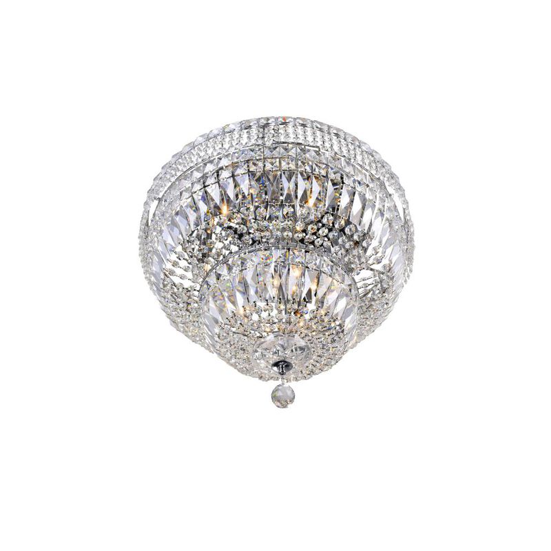 Stefania 9 Light Bowl Flush Mount With Chrome Finish