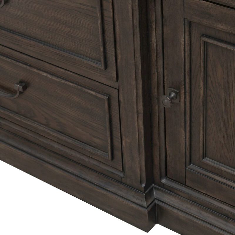 Liberty Furniture Paradise Valley Entertainment Center with Piers for Living Room - Saddle Brown image number 6
