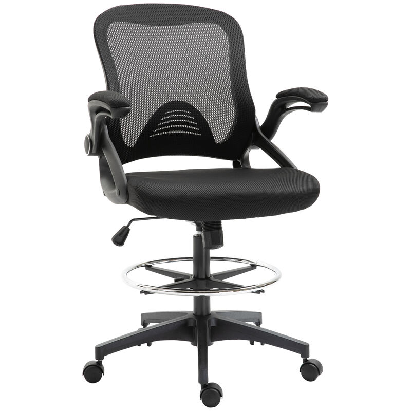 Hivvago Mesh Drafting Chair with Lumbar Support and Footrest Ring image number 0