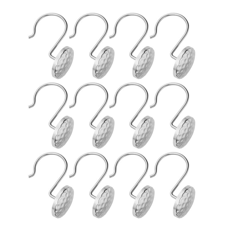 Metal Shower Curtain Hooks, Set of 12 image number 2