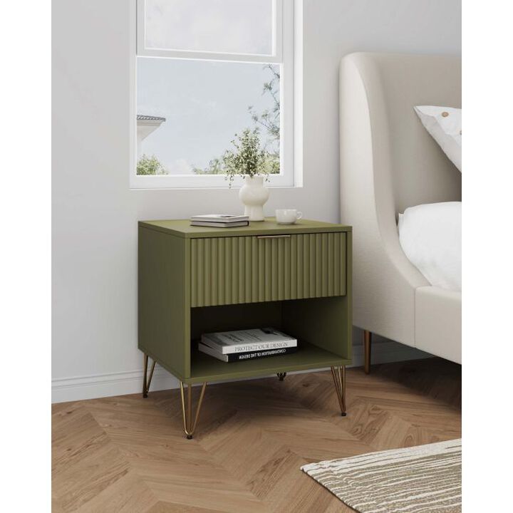 Dumbo 1-Drawer Nightstand in Green