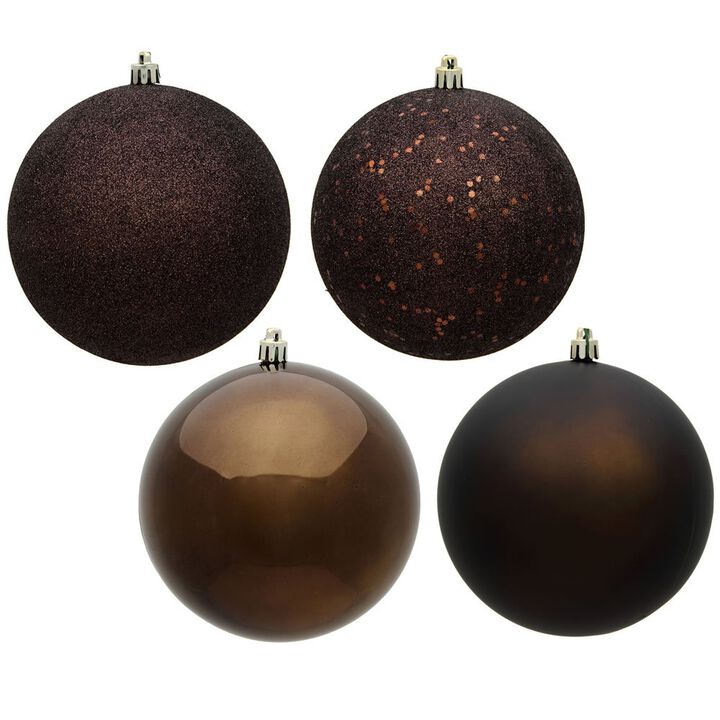 Vickerman 481103-2.4 Chocolate 4-Finish Assorted Ball Christmas Tree Ornament (24 pack) (N590675)24