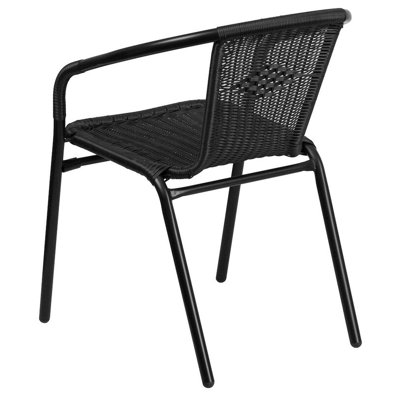 28SQ Black Table Set w/Rattan image number 6