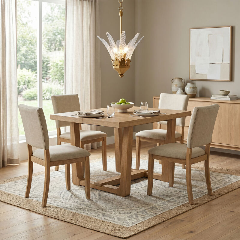 17 in. 1-Light Modern Plated Gold Chandelier with Leaf Etched Glass Shade image number 2