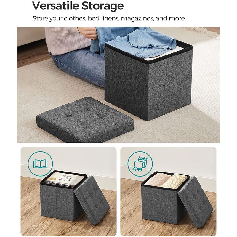 Folding Storage Ottoman Cube for Versatile Space-Saving Solutions