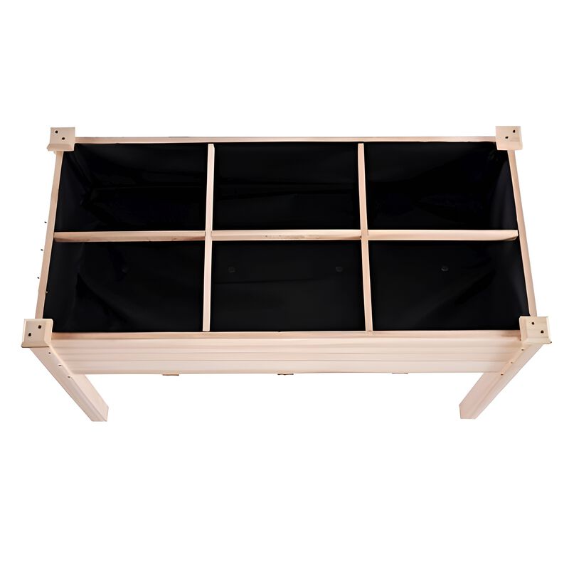 Wooden Raised Garden Bed for Growing Vegetables, Herbs, and Flowers Outdoors-Burlywood image number 8