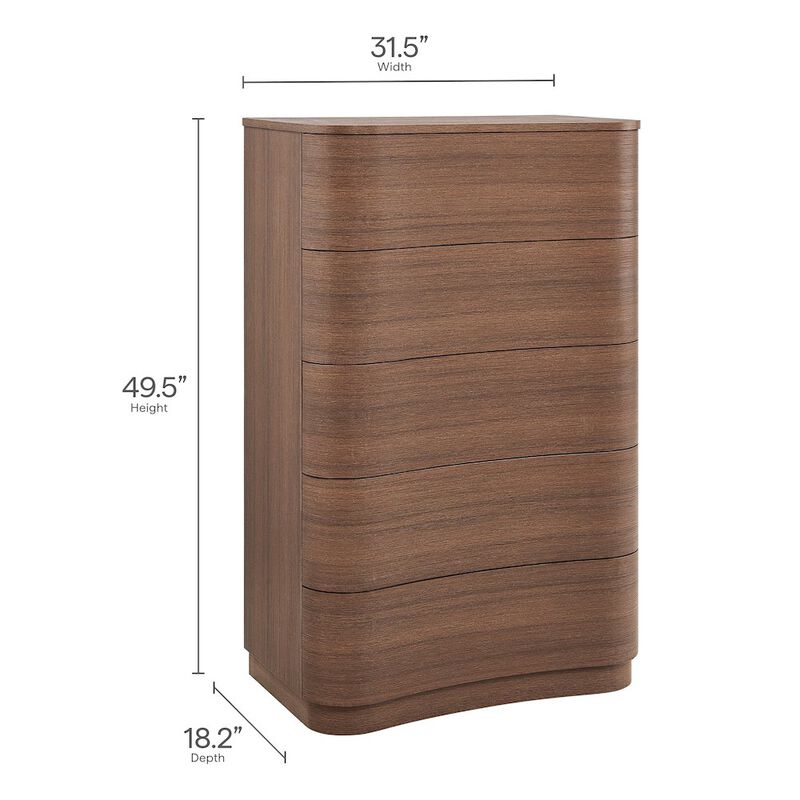 Mirae 5-Drawer Curved Dresser Chest of Drawers image number 1