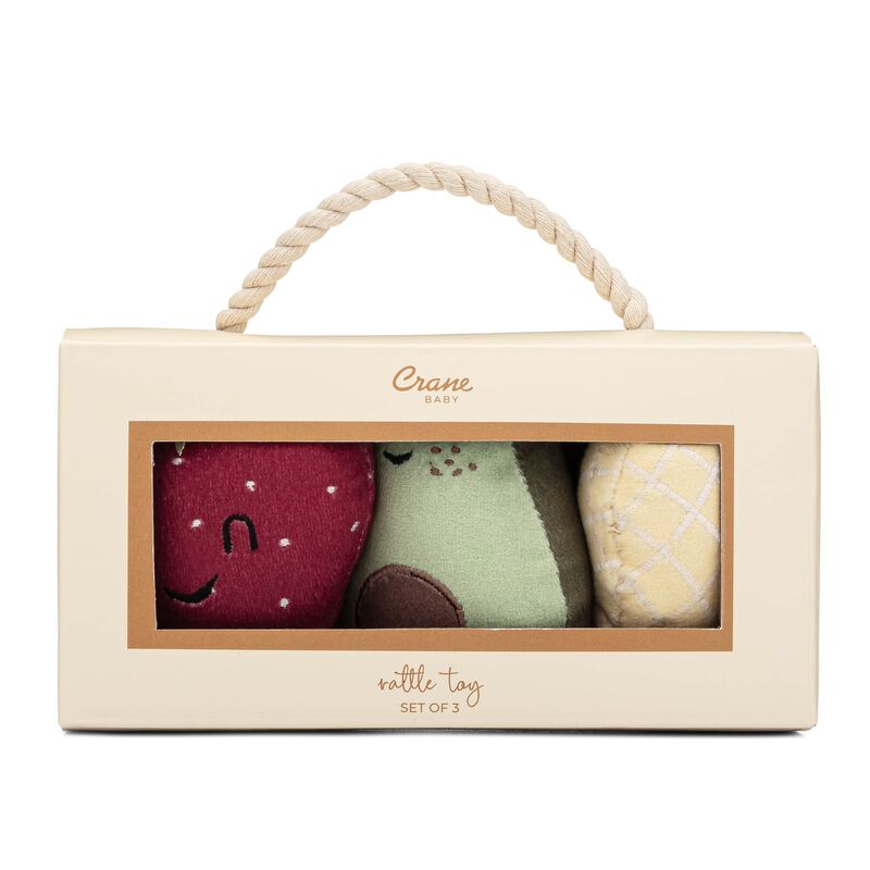 Clementine Fruits & Veggies Soft Plush Rattle Set (3 Pack) image number 6