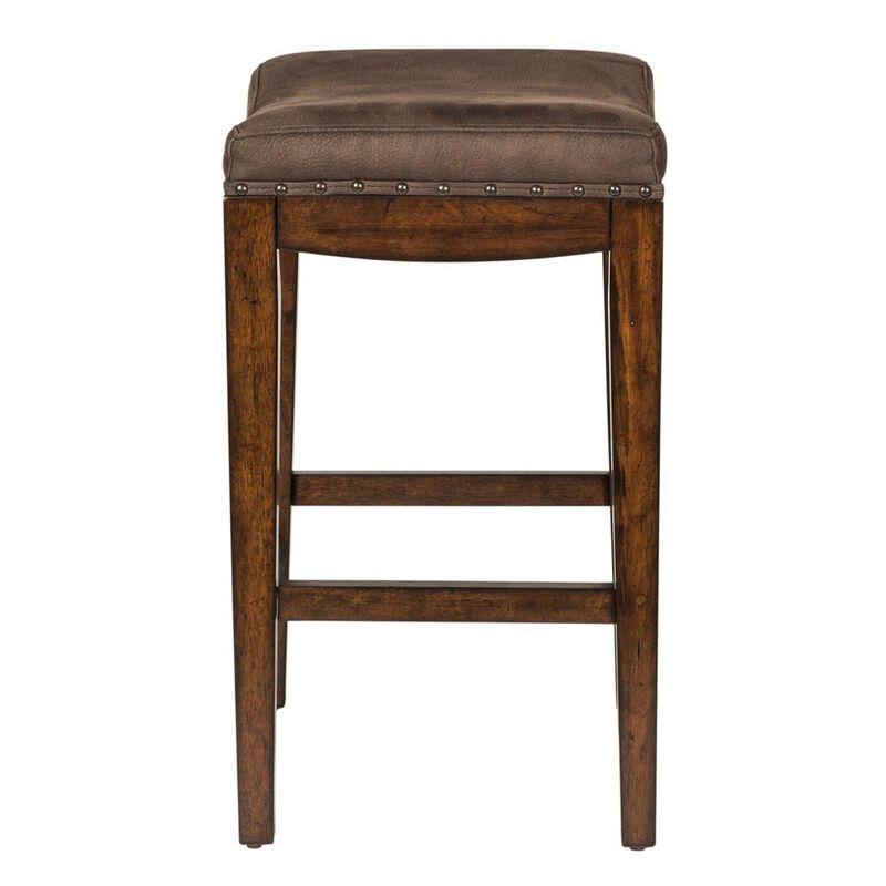 Liberty Furniture Aspen Skies Upholstered Console Stool in Russet Brown image number 2