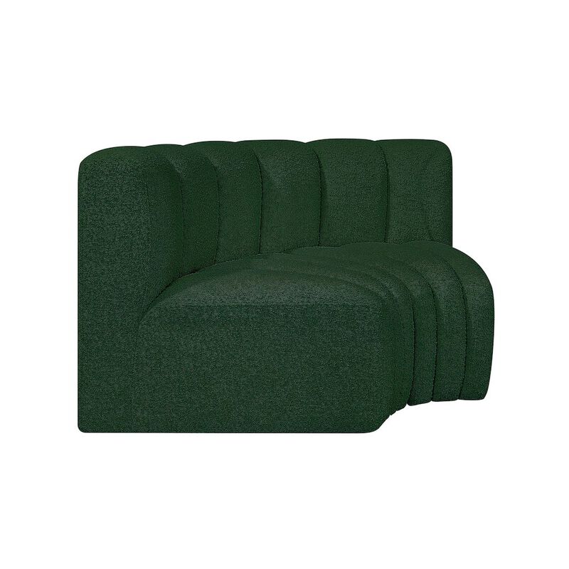 Meridian Furniture Arc Green Boucle Fabric Modular Sofa