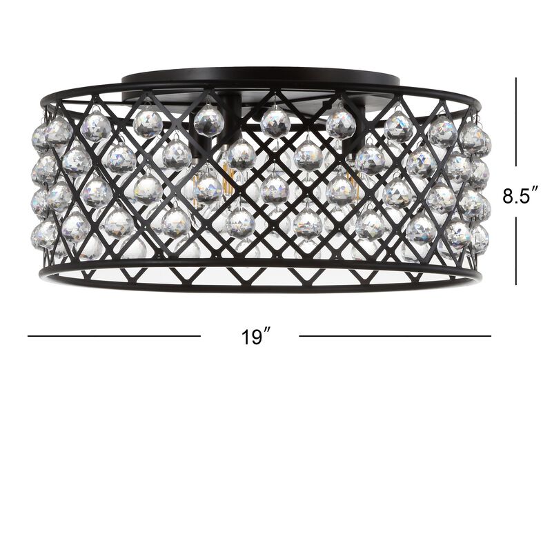 Gabrielle Metal/Crystal LED Flush Mount Ceiling Light