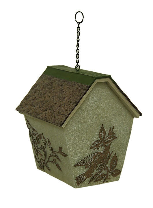 Elegant Rustic LED Hanging Birdhouse Accent Lamp