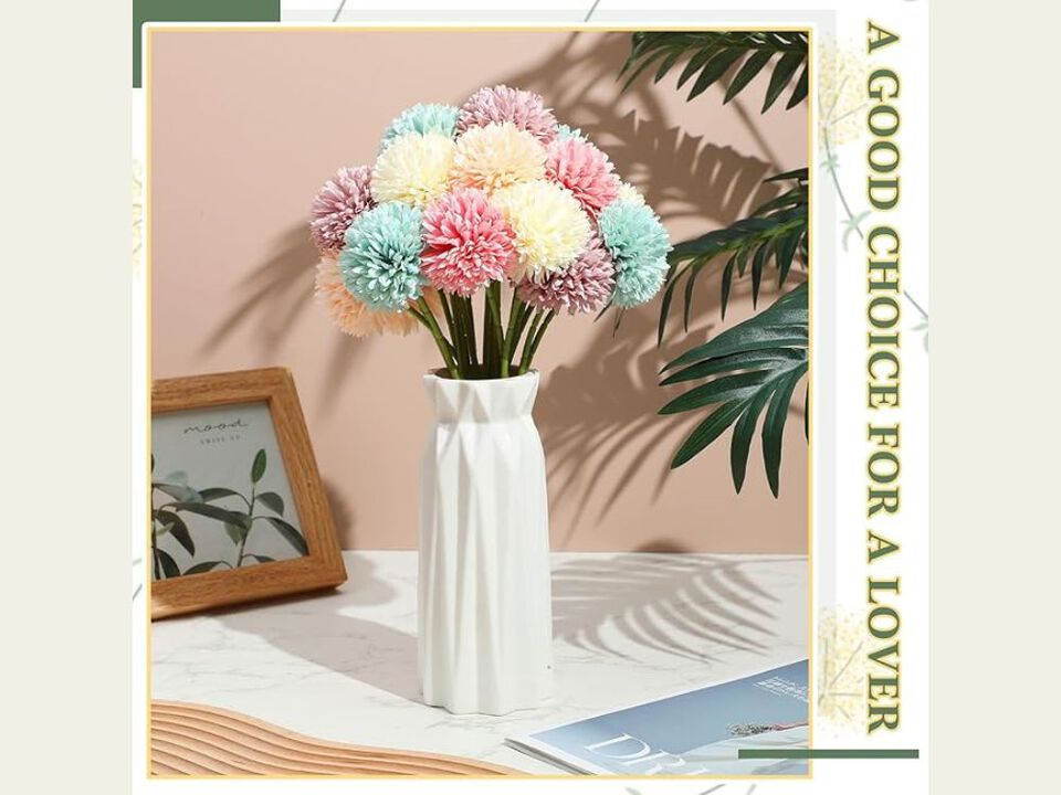 50 Piece Artificial Chrysanthemum Flower Stems Garden Porch Decor