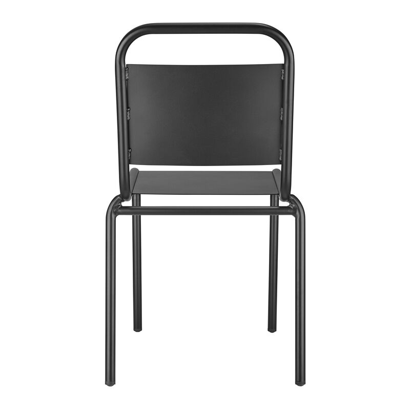 HomeRoots Set of Two Black Aluminum Outdoor Stacking Dining Chairs image number 5