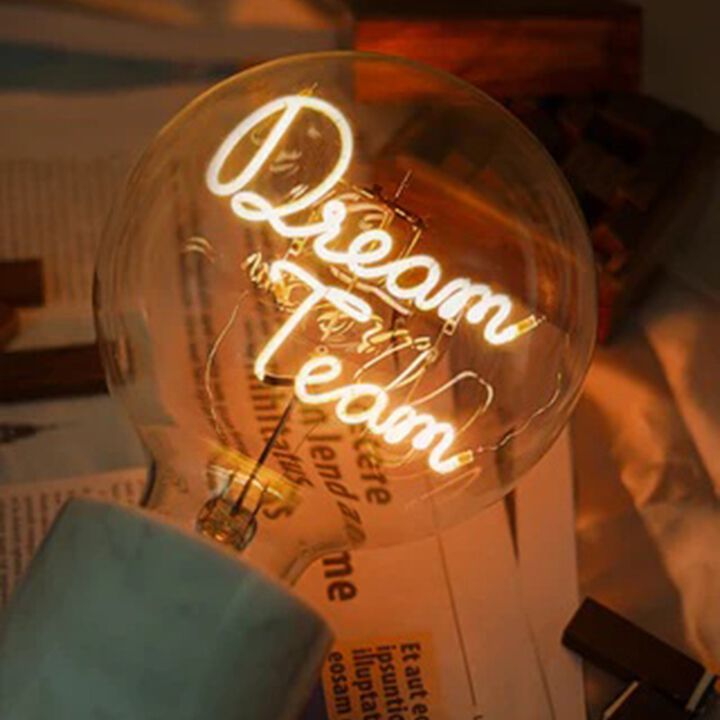 Bulb DREAM TEAM Amber with Base Table Lamp PORTABLE Pop