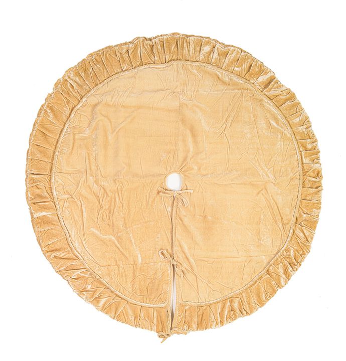 Vickerman 84" Plush Champagne Velvet Christmas Tree Skirt