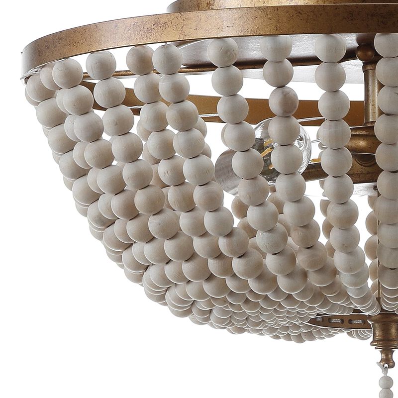 Allison Wood Beaded/Metal LED Flush Mount