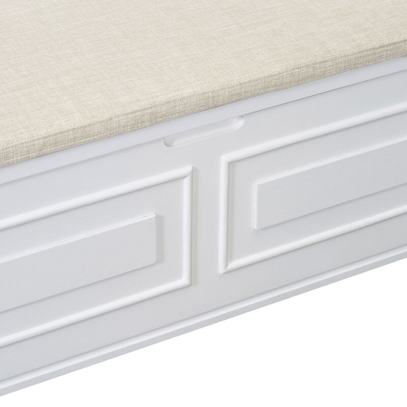 Streamdale Rustic Solid Wood Entryway Bench (Gray/Beige) image number 9
