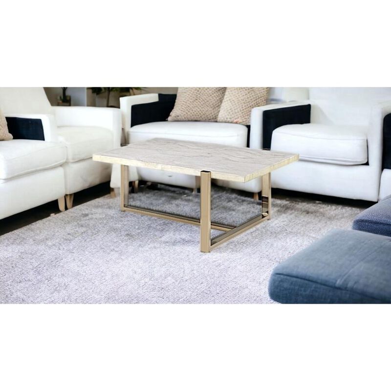Modern Metal Tube Coffee Table with Minimalist Design for Living Room