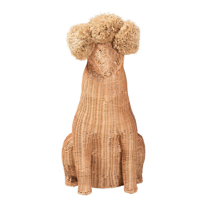 bali & pari Persis Natural Rattan Poodle Umbrella Holder - Handwoven Wicker Storage Solution