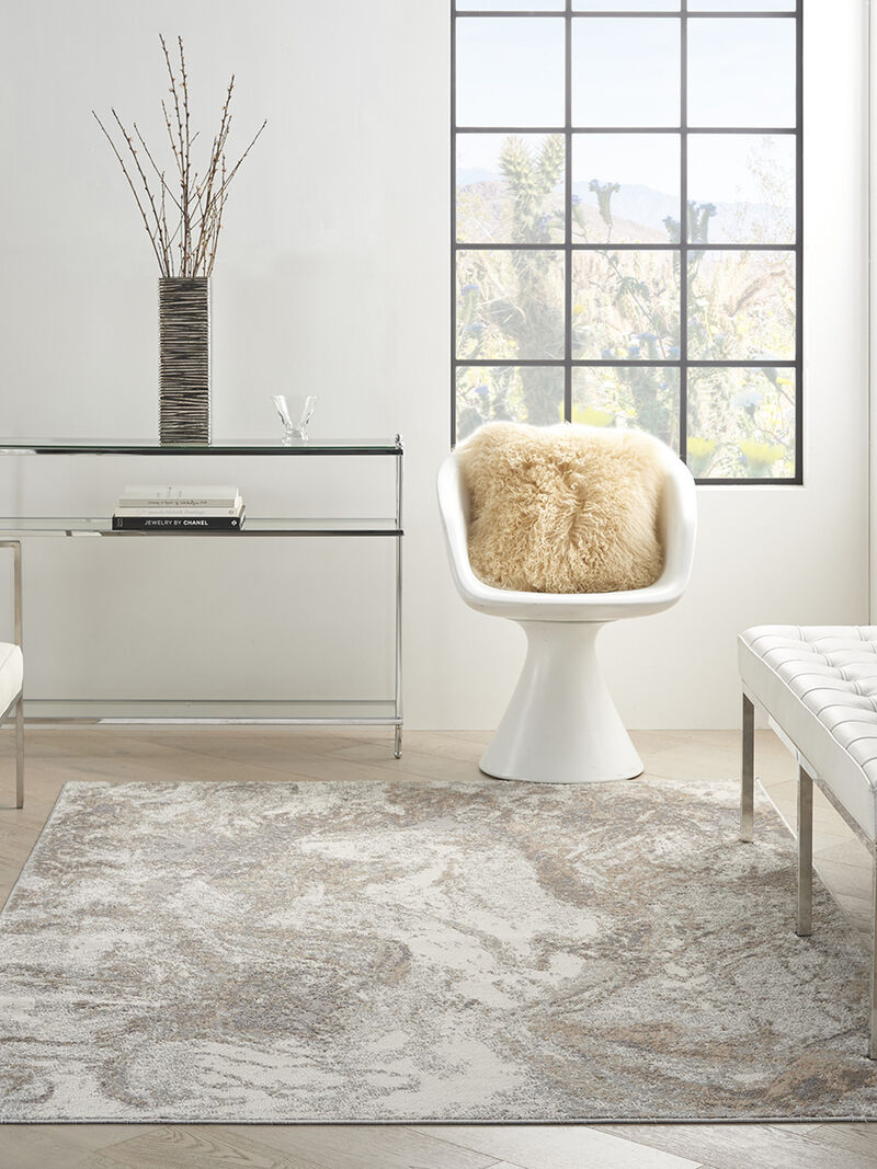 Elation ETN02 Ivory/Gray 4' x 6' Rug