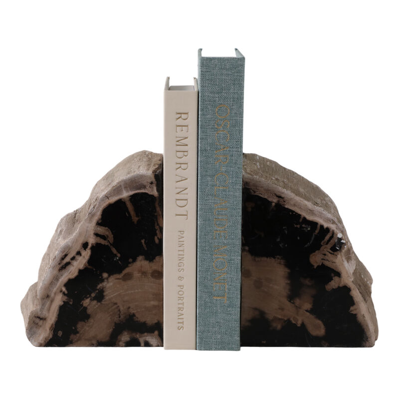 S/2 7" Petrified Wood Bookends image number 1