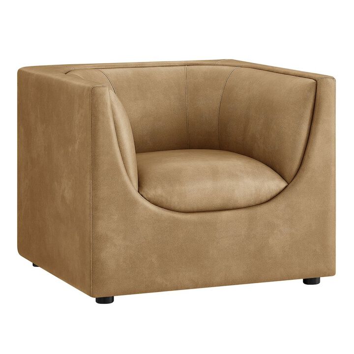 Hilda Curved Back Vegan Leather Armchair