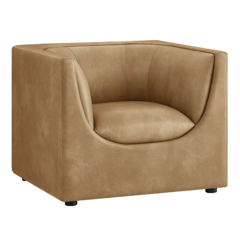 Hilda Curved Back Vegan Leather Armchair image number 0
