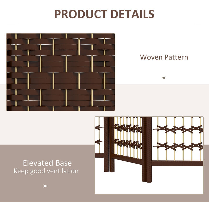Hivvago 3-Panel Folding Room Divider with Wave Fiber Design image number 5